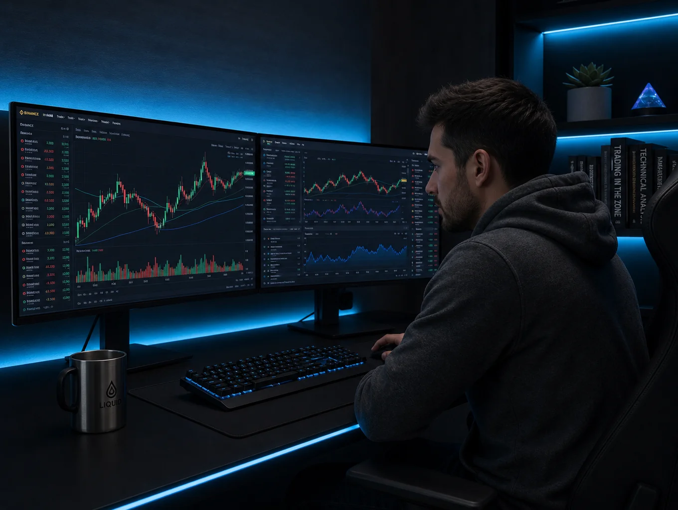 Focused trader maintaining discipline during market hours